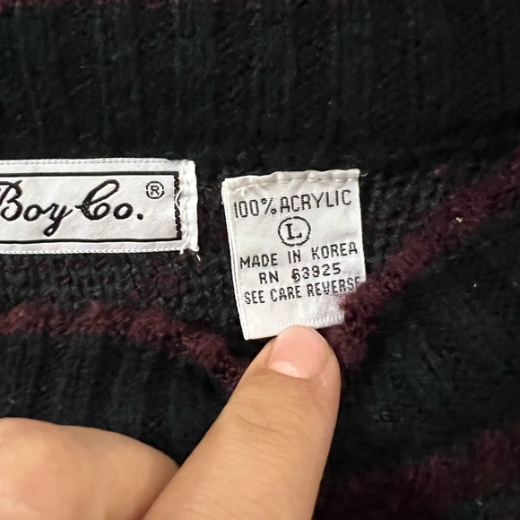 MENS VINTAGE BUGLE BOY ACRYLIC SWEATER - Picture 2 of 3